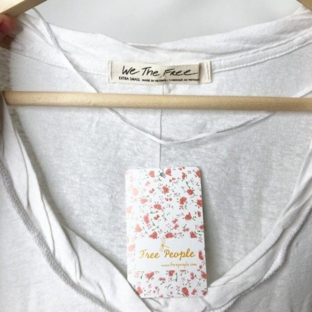 FREE PEOPLE Under The Sun White Tee - Picture 6 of 11